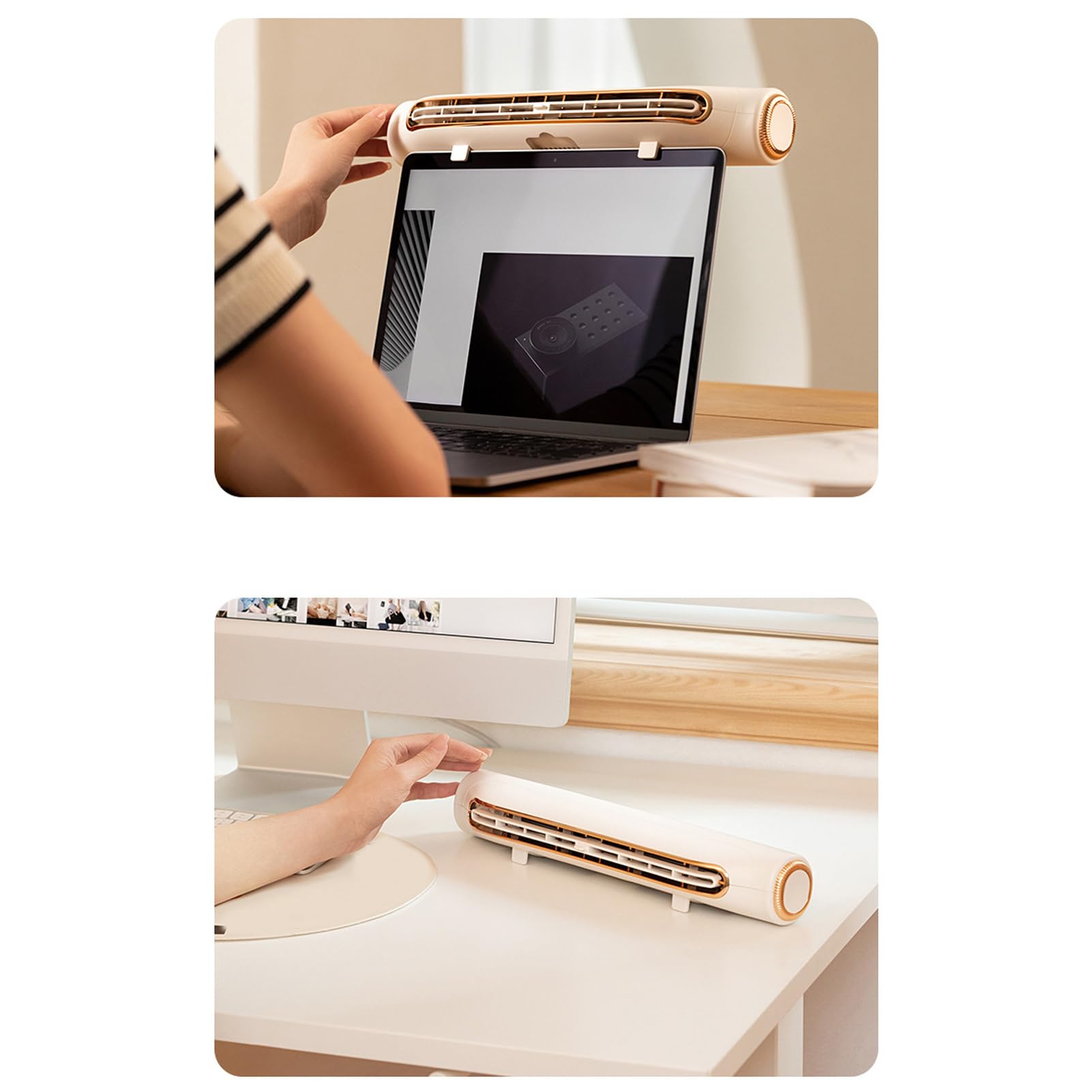 Clip-On Tilt USB Wiederaufladbarer Tragbarer Lüfter Weiß Oder