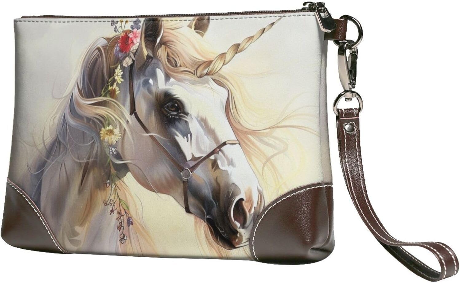 JCVOTREL Cute Horse Pattern Leather Clutch Bag for Mobile Phone