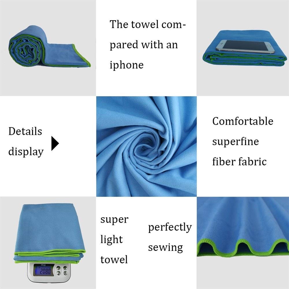 Asciugamano da Palestra 75x135cm Bagno Sportivo Spiaggia Tessuti in Microfibra Coperta Escursionismo Campeggio Nuoto Viaggio Fluffy (Color : Navy Blue, Size : 80x160cm)