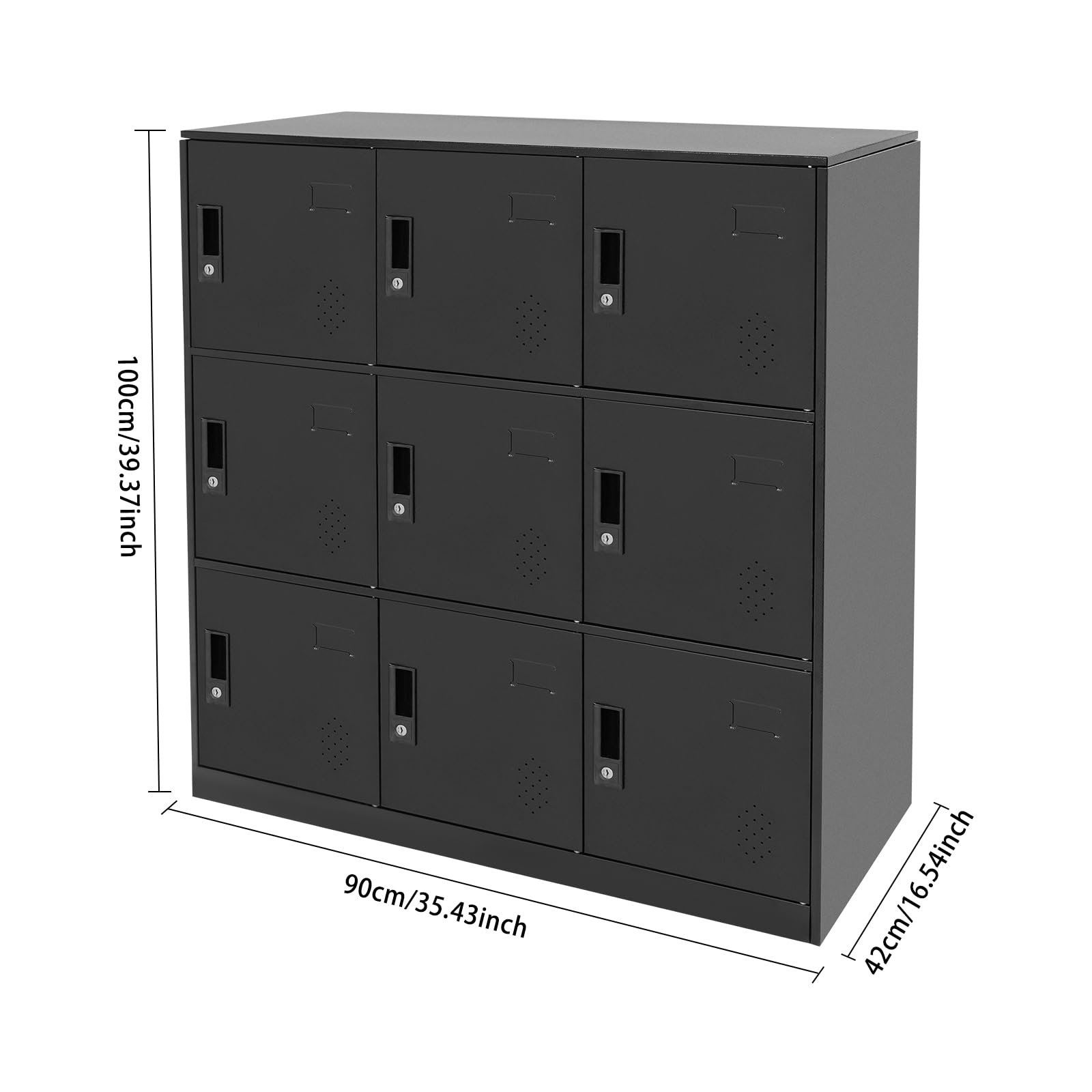 Armadio d'acciaio 9Cubby CabineBlack per progettazione d'acciaio multiuso UniColdRolled dell'armadietto dell'impiegato di uso dell'ufficio