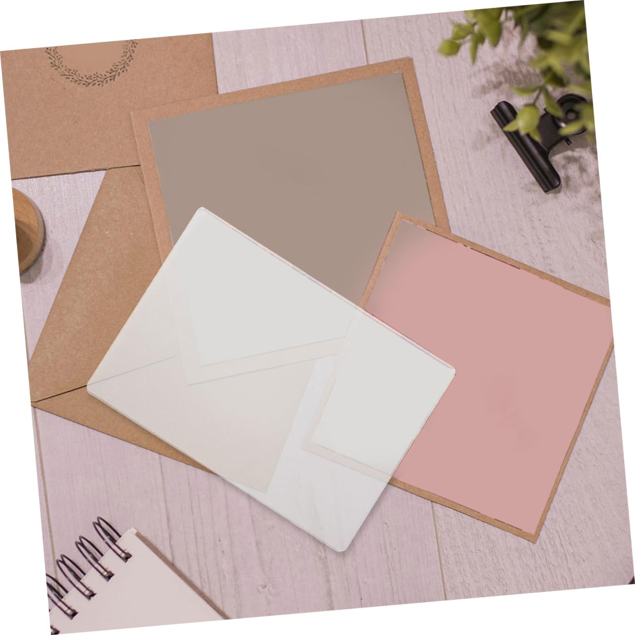 TEHAUX 2pcs Clear Embossing Cutting Pads Transparent Die Cutting Plates Desk Protectors for Scrapbooking Card Making Craft Projects