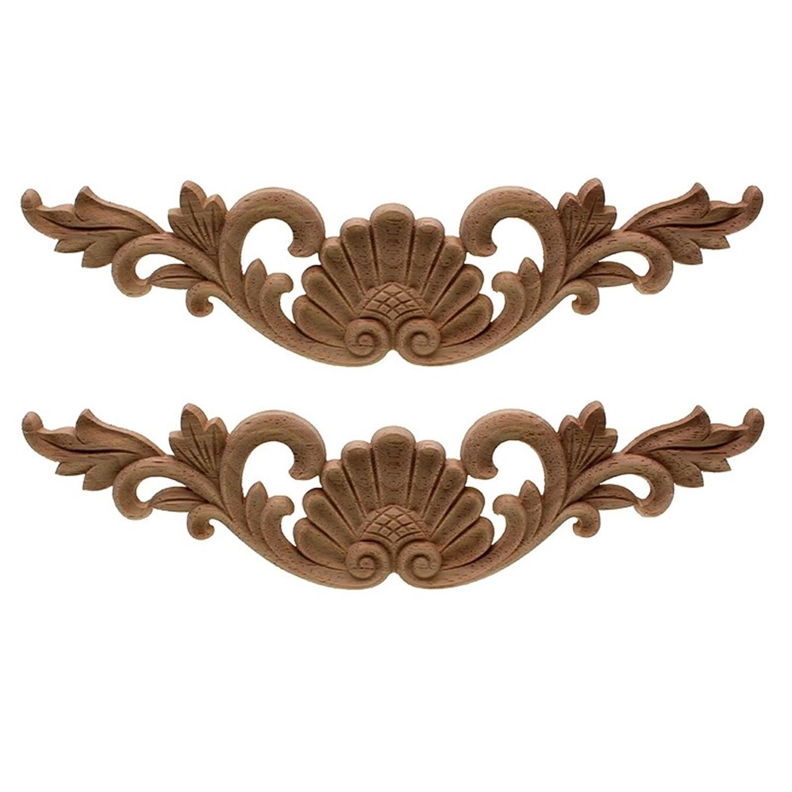 Applique d'angle sculptée en bois brut 2 pièces pour customiser vos meubles