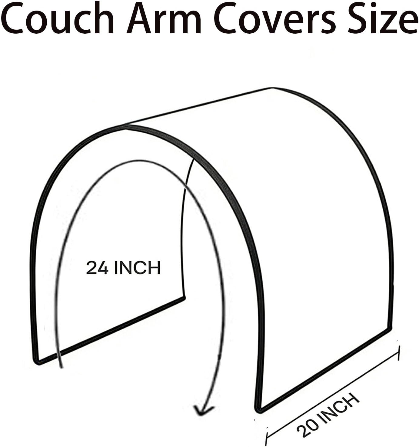 Couch Arm Covers for Chair Sofa, Soft Armrest Armchair Covers Non-Slip Recliner Slipcovers, Waterproof Headrest Pet Dog Bed Cover (Light Khaki, 20 X 24 Inch/2 Pieces)