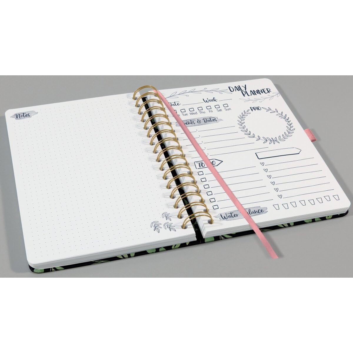 Agenda giornaliera Jolie (EN) non datata, ca. A5 Flower Love, 240 pagine, 120 g/mq, confezione da 2 pezzi