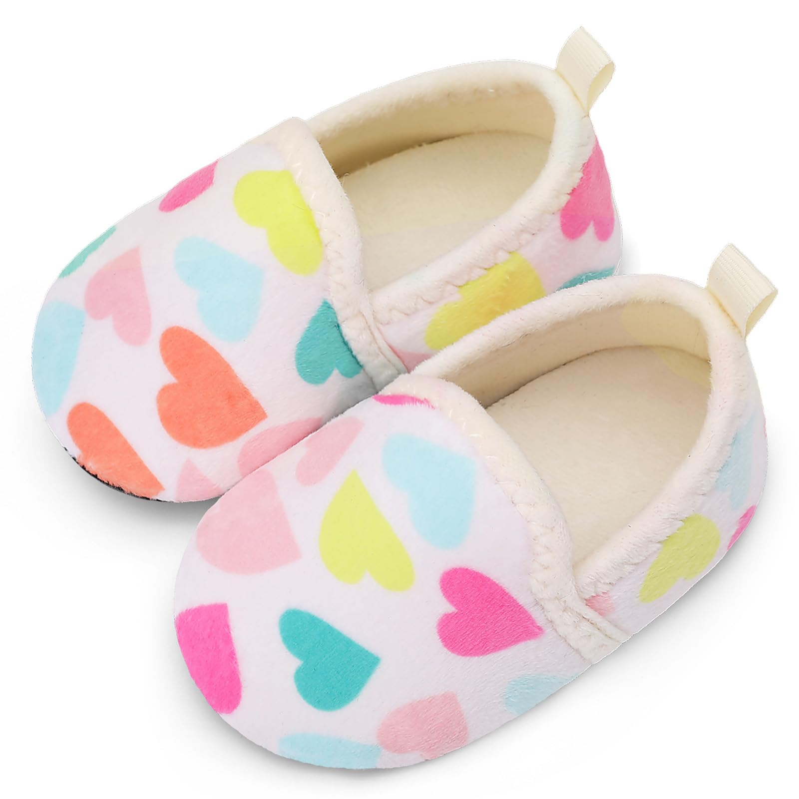L-RUN Infant Slippers Boys House Shoes Fuzzy Slipper for Girls Indoor Beige 5.5-6 Infant=EU22-23