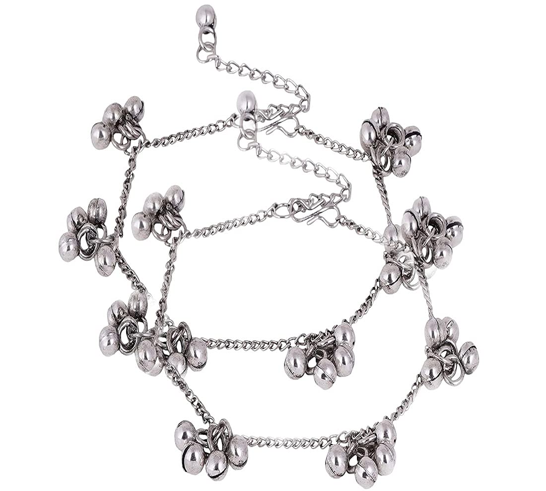 Total Fashion Afghani Oxidised Silver Jewellery Ghungru Anklets for Women & Girls (B08TQP7LS3) Amazon Price History, Amazon Price Tracker