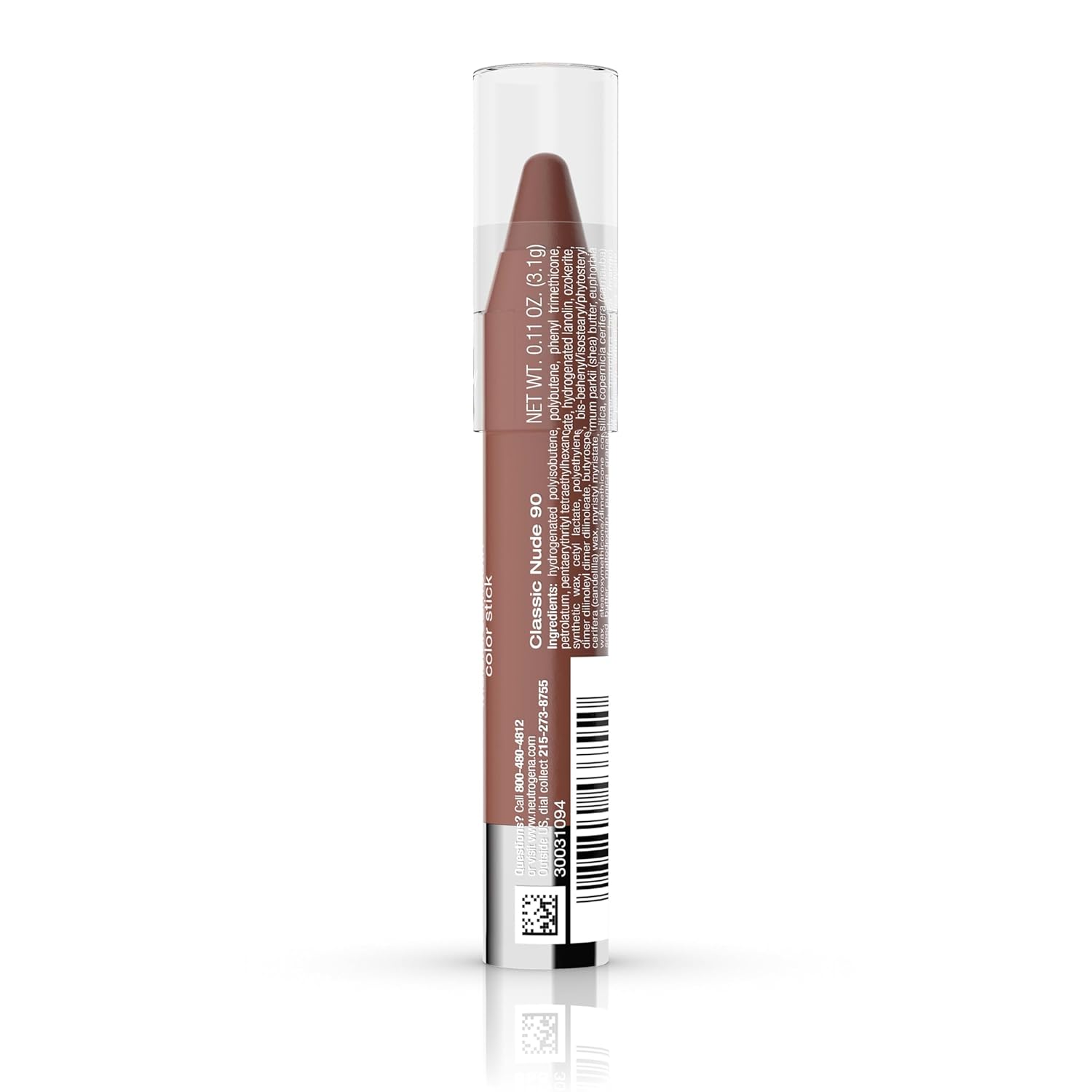 Neutrogena MoistureSmooth Color Stick for Lips, Moisturizing and Conditioning Lipstick with a Balm-Like Formula, Nourishing Shea Butter and Fruit Extracts, 90 Classic Nude,.011 oz - Image 4