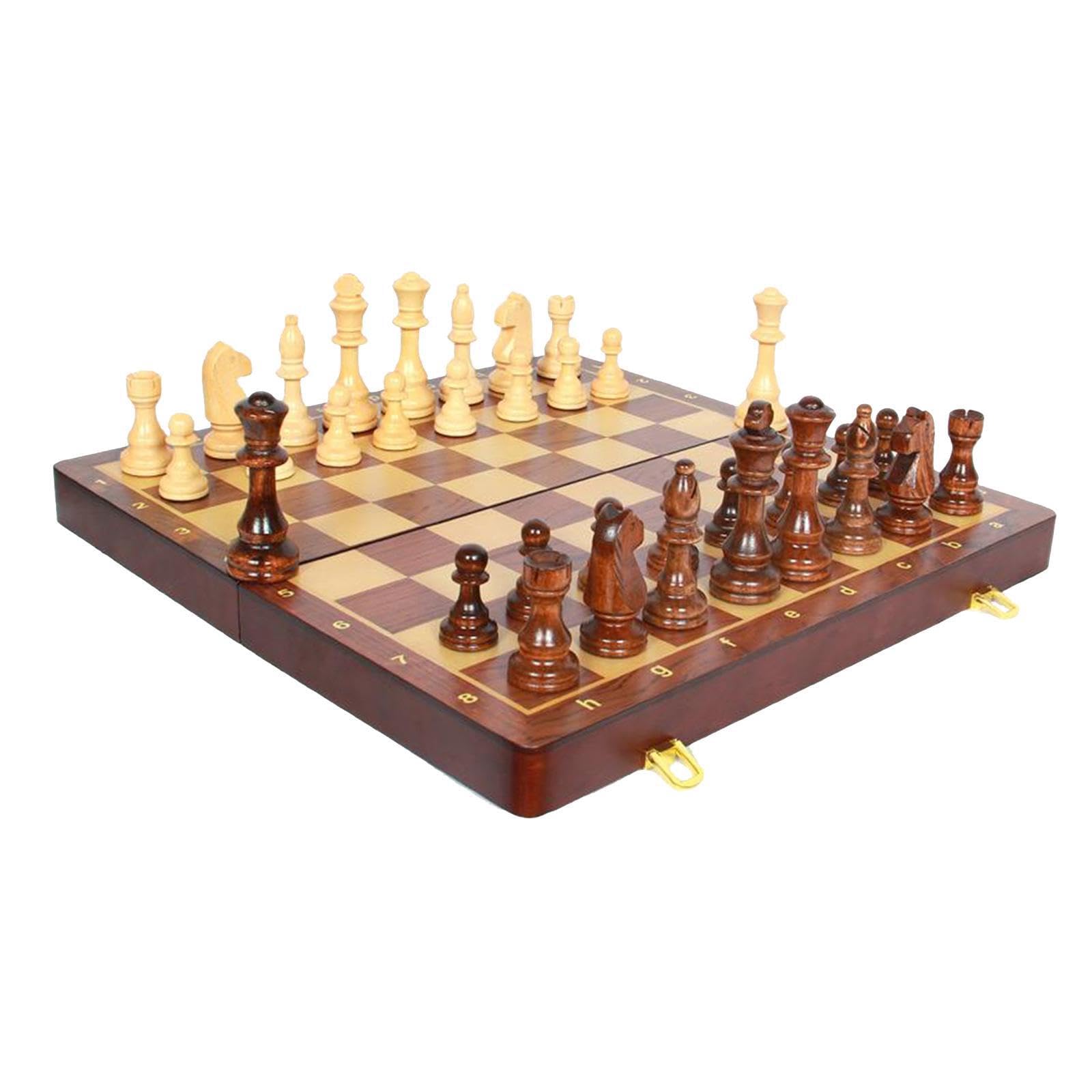 Soirée Jeux inoubliable avec Un Jeu d'échecs en Bois, Pliable et Facile à Transporter. Pièces en Palissandre fabriquées à la Main incluses. Jeu