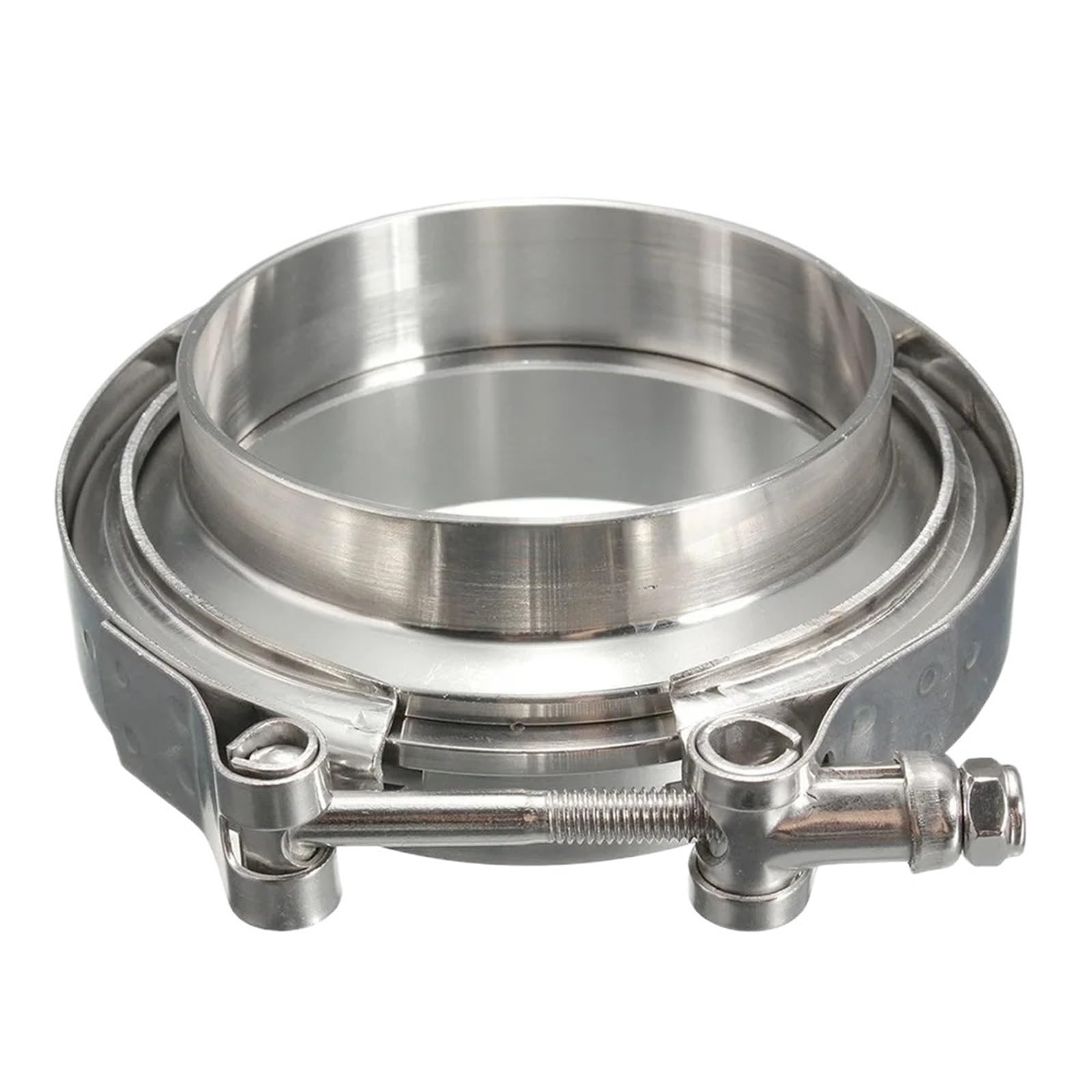 Khascbnf Men's One Color V Band Clamp Exhaust 1.5-6.0" Tubor Exhaust V Band Clamp With And Fe Flange Design For Pipe Stainless Steel(5.0Inch)