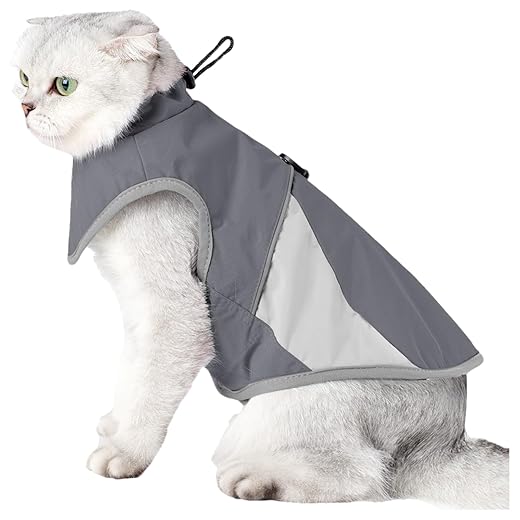 Giacca invernale per gatti, cappotto antivento in nylon impermeabile, abbigliamento per animali domestici, peso 73 g/80 g/92 g, giacca per gattini per cani di piccola taglia, abbigliamento caldo per