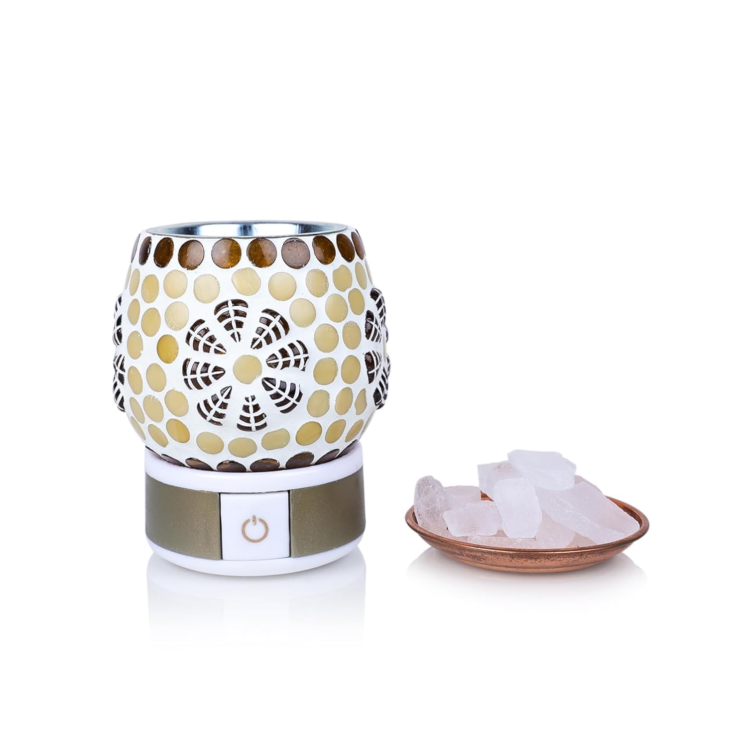 Air Karpure Electric Kapoor Dani & Camphor Diffuser with Night Lamp | Ceramic Aroma Burner with On/Off Switch | Shock Proof Machine for Home Fragrance, Office & Puja + Free Flavoured Camphor Tablets