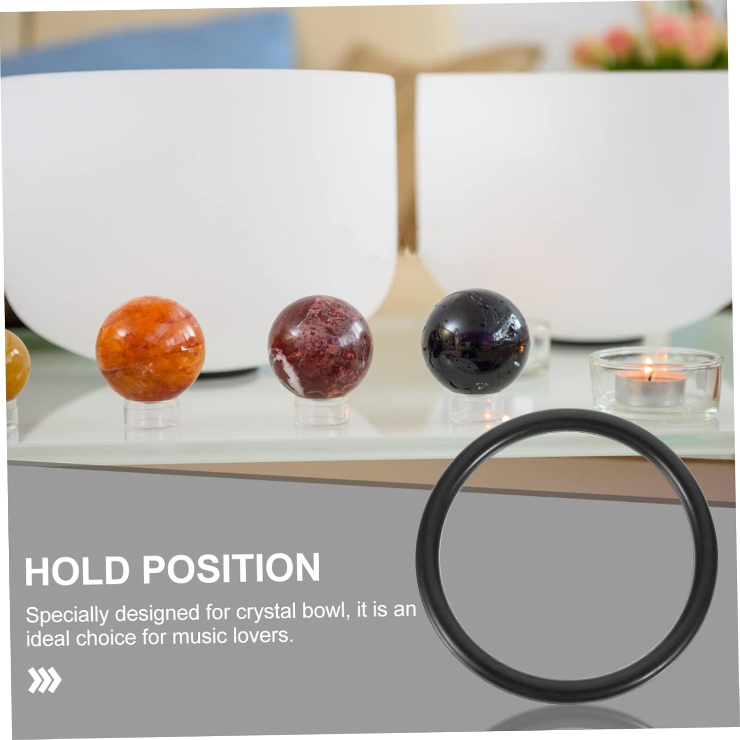 Large 3Pcs Rubber Singing Bowl Cushion Mat Sturdy Sound Bowl Pad for Meditation and Music Practice