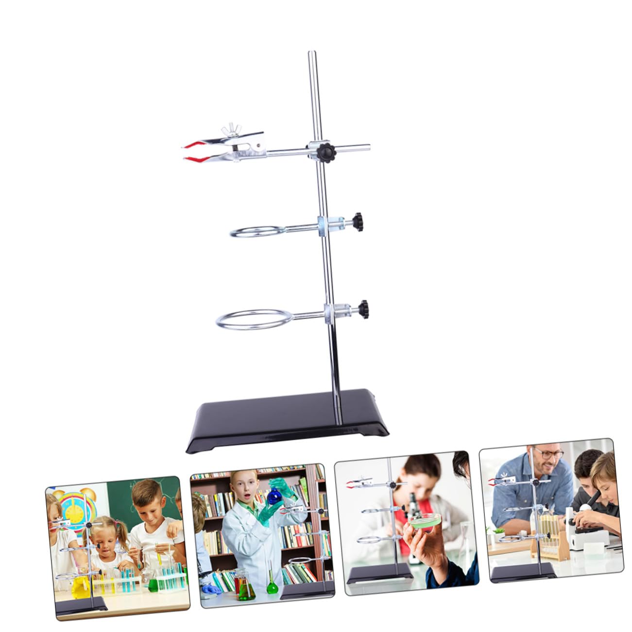 SHINEOFI Anneau de Serrage pour Support de Laboratoire Porte-tube à Essai avec Pinces Support de Table pour Chimie Couleur Aléatoire