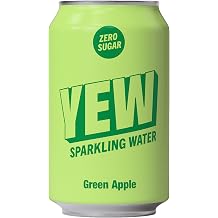 YEW Green Apple Sparkling Water - 1 x 330ml Can - ZERO Sugar, ZERO Sweetener, All Natural Apple Flavoured Water, ZERO Calories, Gluten Free, Keto Friendly and Vegan Healthy Fizzy Drink