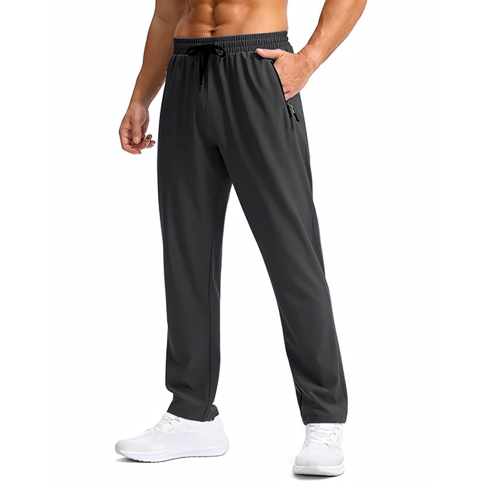 Sweatpants for Men Nylon Sports Pants Elastic Waist Hiking Pants Summer Lightweight Joggers 2025 Trendy Outfits