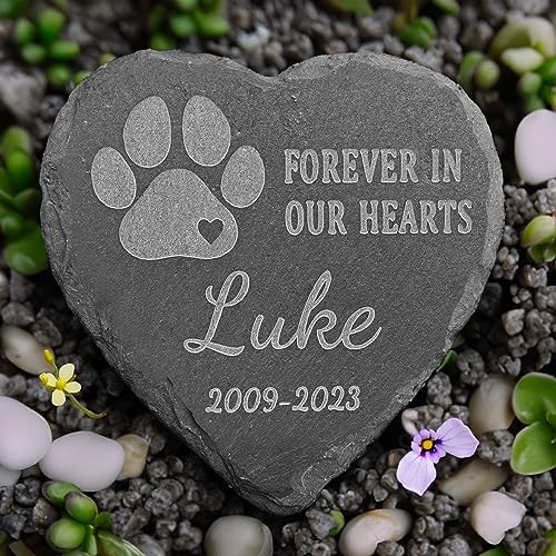Loss of Dog Memorial Gift – Personalized Pet Memorial Stone – Dog Sympathy Tombstone for Loss of Pet – Personalized Bereavement Remembrance Condolence Gift for Pet – 4*4 Inches Memorial Stone