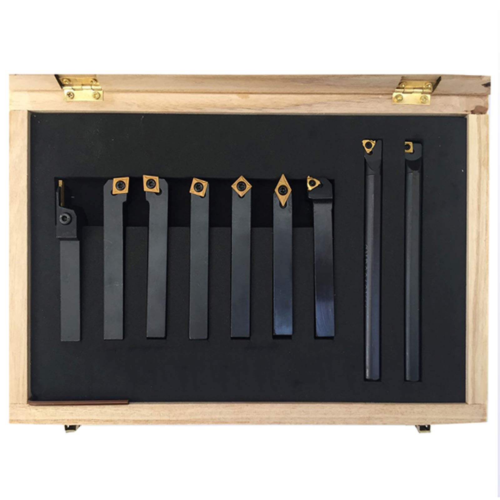 9Pcs Lathe Turning Tools with Carbide Insert Lathe Tool Set Lathe Cutting Tools Indexable Lathe Tools for Power Lathe Turning Tools