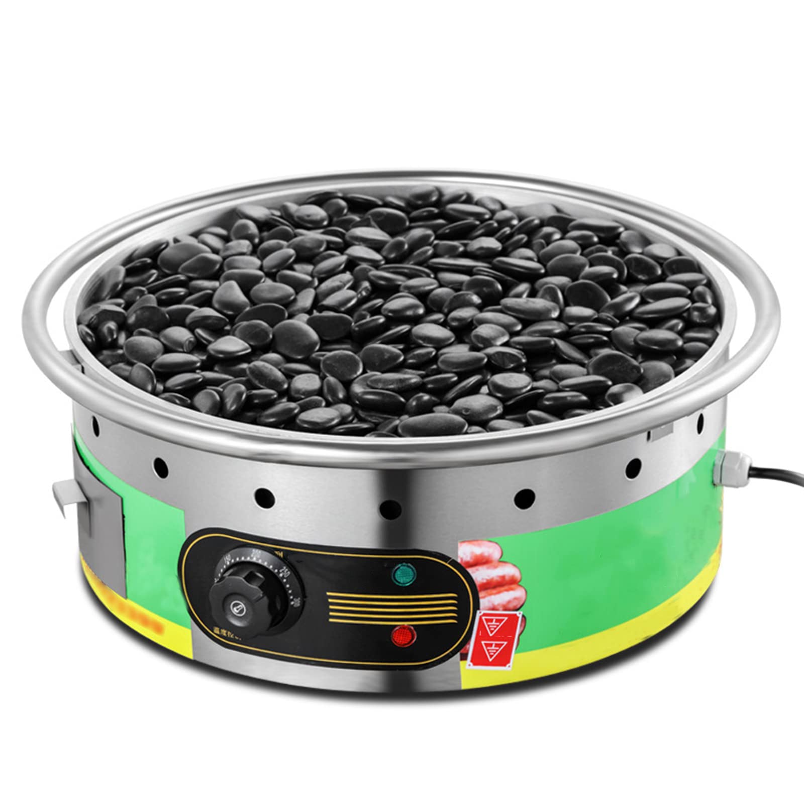 Hot Dog Grill Machine, Commercial Small Volcanic Stone Hot Dog Machine, Hot Dog Warmer with Small Stone Heat Conduction Fast Countertop, for Commercial Domestic