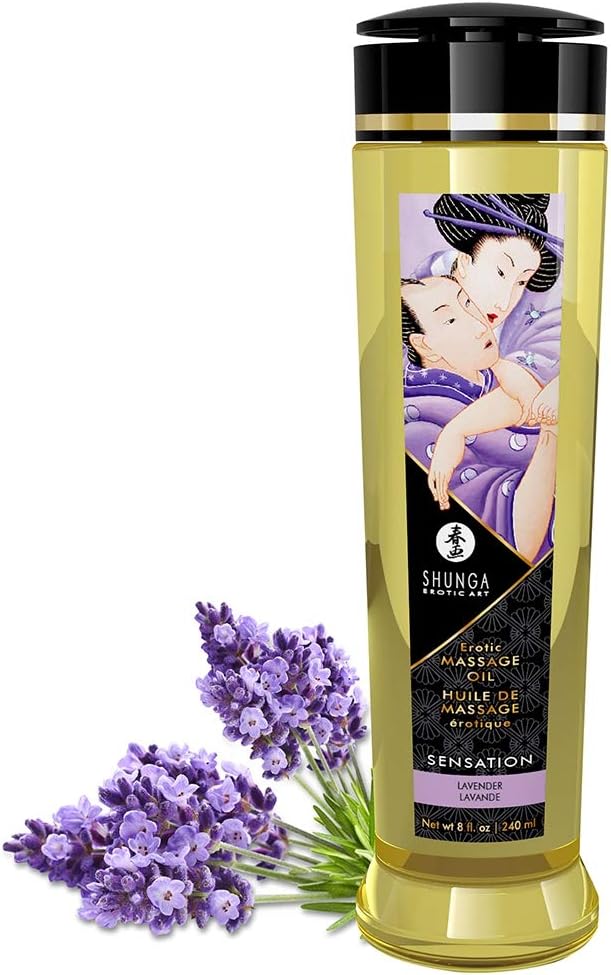 Shunga Massage Oil-E22947 Massage Oil Lavender One Size