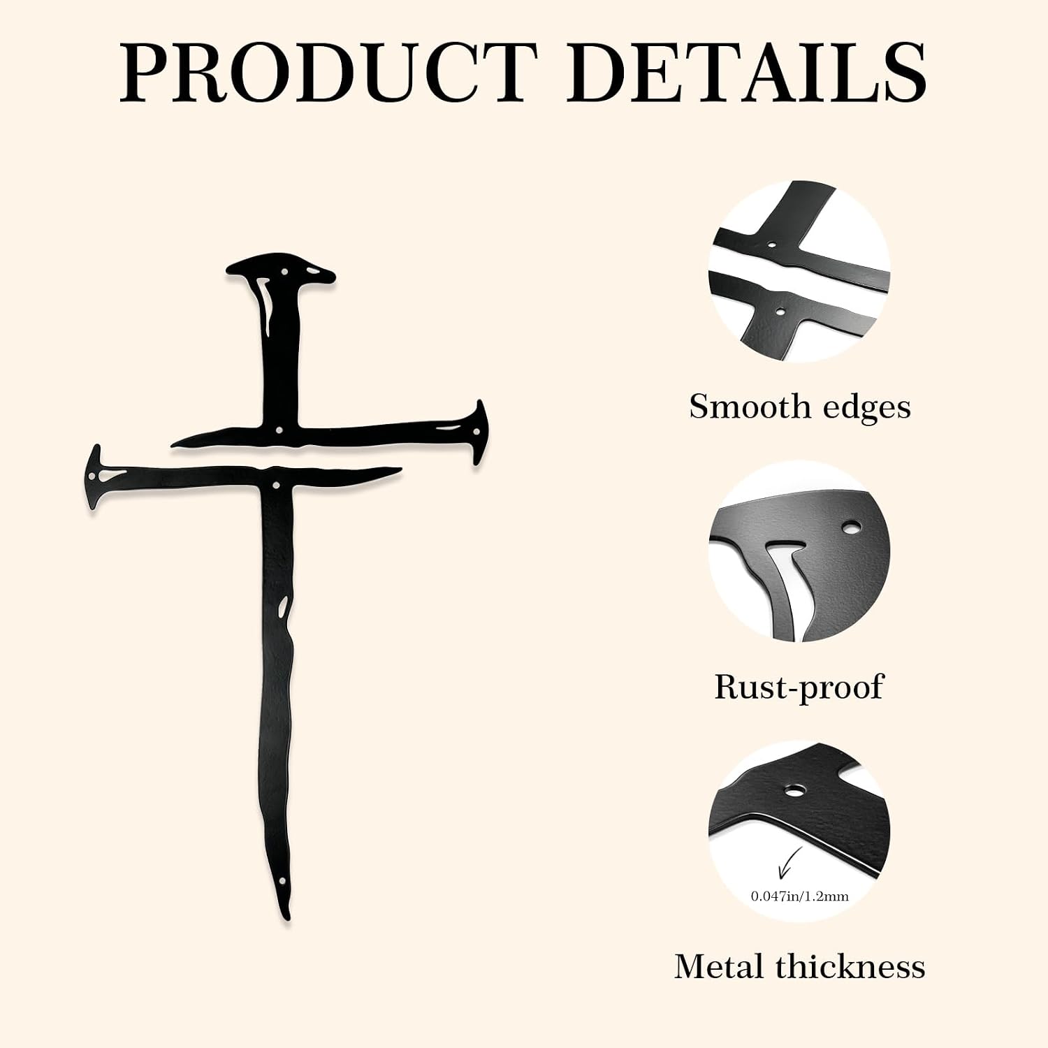 Gonice Metal Cross Wall Decor, Religious Wall Cross for Home Decor, Christian Metal Wall Art for Church, Living Room and Bedroom
