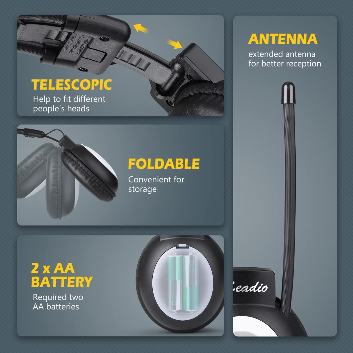 Zeadio Casque Radio FM Portable Stéréo Récepteur pour Marche Jogging Travail