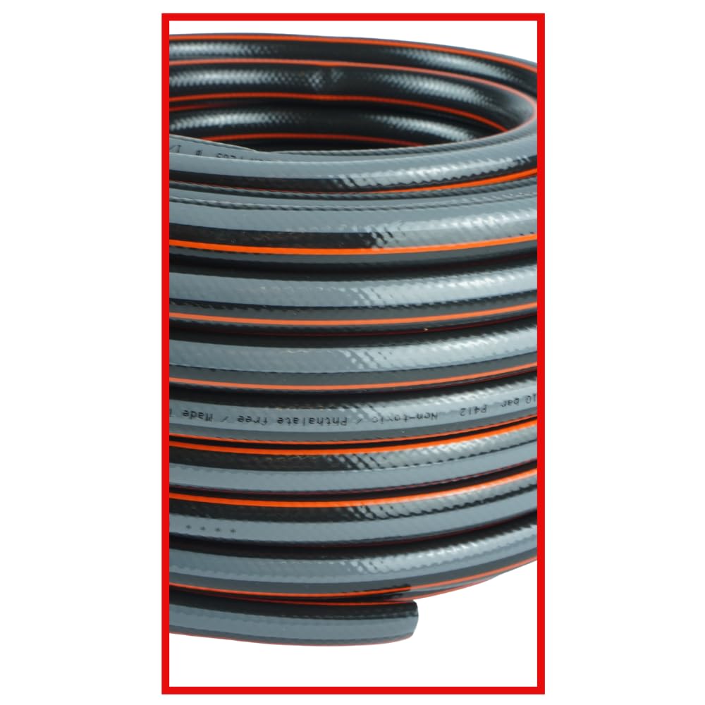 Gartenschlauch 4 lagig flexibler Wasserschlauch Schlauch Bewässerungsschlauch, UV-beständig, Temperaturbereich: -25°C bis +60°C, 1/2" 3/4" 1" 15m 20m 25m 30m 50m (Carbon 1" 50m)