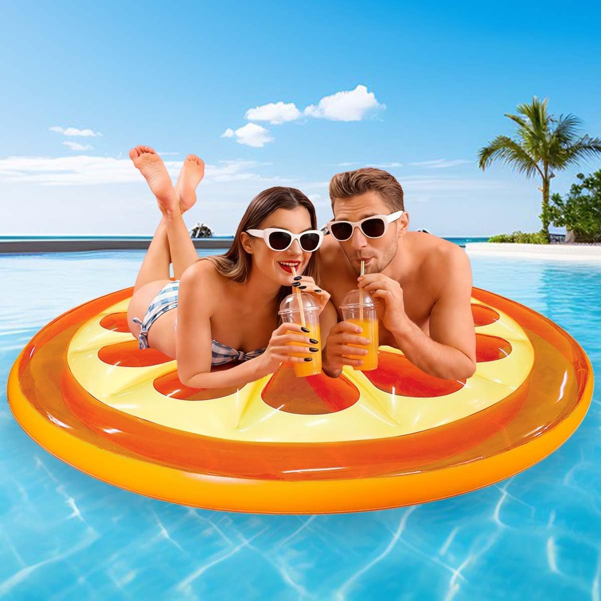 SUNSHINEMALL Extra Large Inflatable Tanning Pool Floats for Adult Giant Pool Lounger Float Oversized Summer Swimming Pool Rafts XL Lounge Chair Floaties for Lake Water Beach
