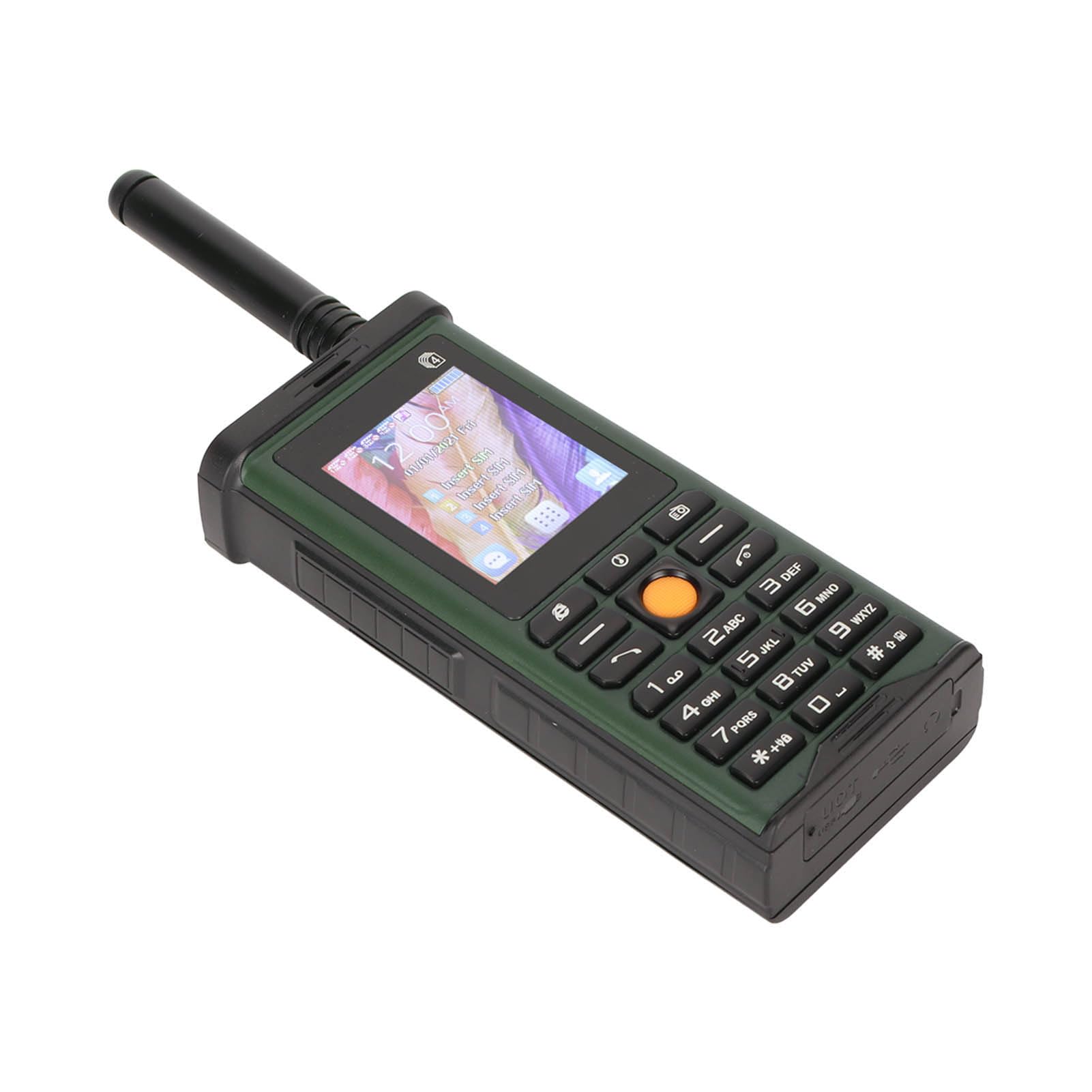 Telefon Komórkowy dla Seniorów, Telefon Komórkowy na 4 Karty SIM Funkcja Latarki Zdejmowany Pręt Anteny do Użytku na Zewnątrz (Zielony)