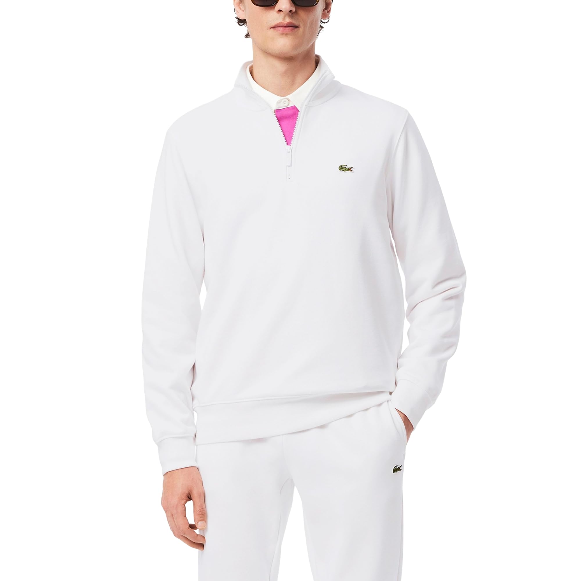 Lacoste mens Core Collection Regular Fit Classic Zip Up Mock Neck Sweatshirt