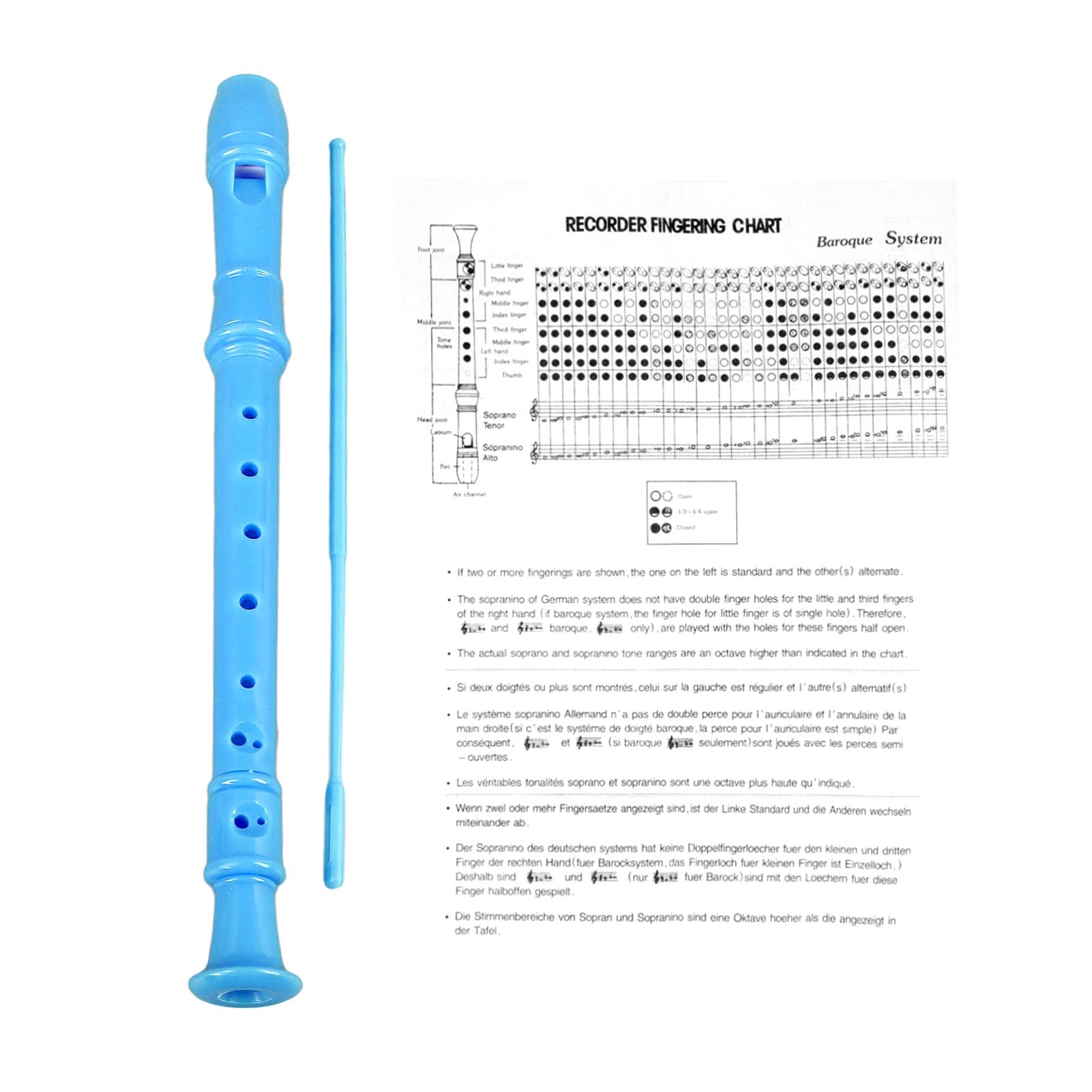 Amazon.co.jp: ソプラノ リコーダー、軽量 ABS (青) : 楽器