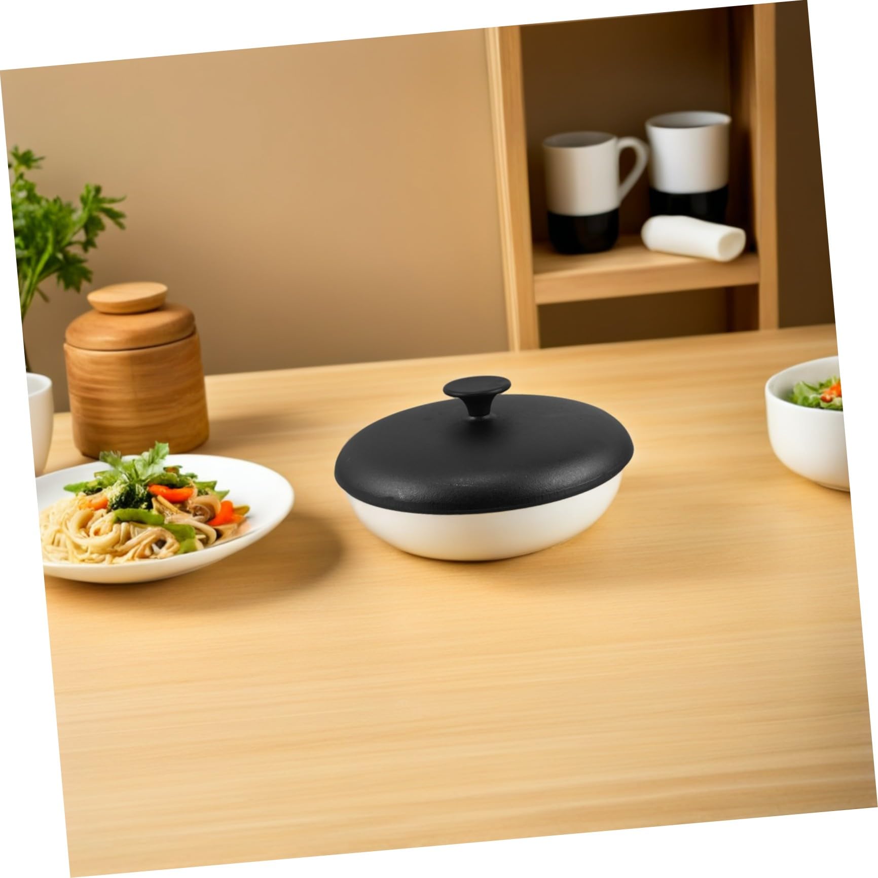 GALPADA Coperchio in Ghisa Copertura Multipurpose per Pentola da Cucina con Pomello Resistente, Facile da Pulire e Adatta per Casseruola e Forno in Ghisa Nero