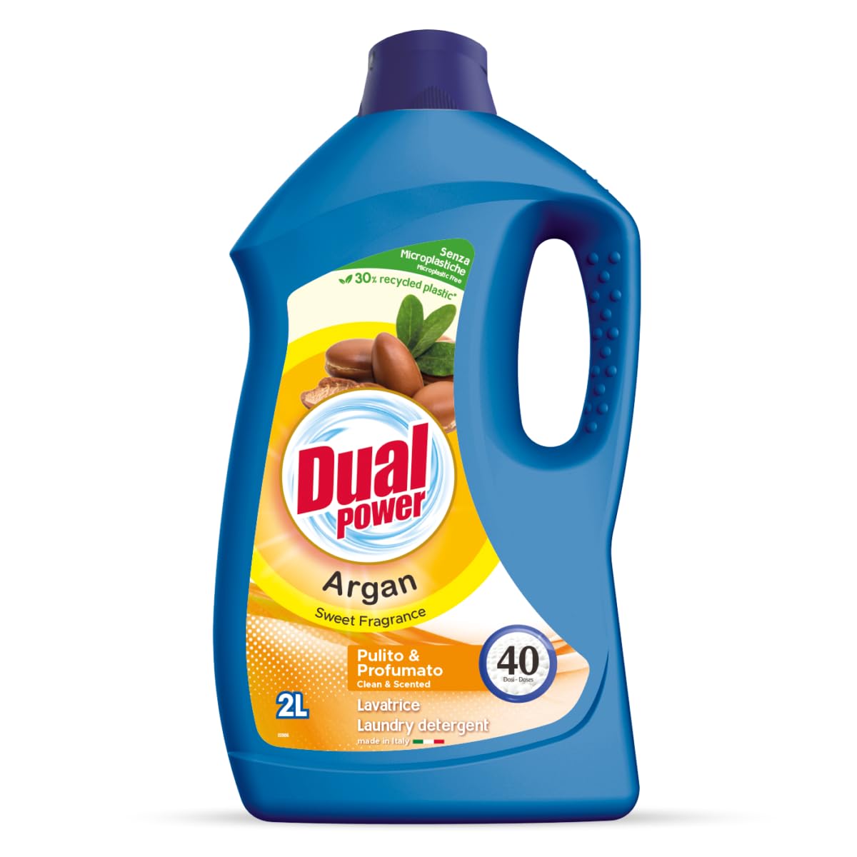 Detersivo Lavatrice Argan Dual Power Detersivo - Detergente líquido concentrado para ropa de colores - Detergente para ropa de argán - 40 lavados 2L + llavero Beni Culinari gratuito