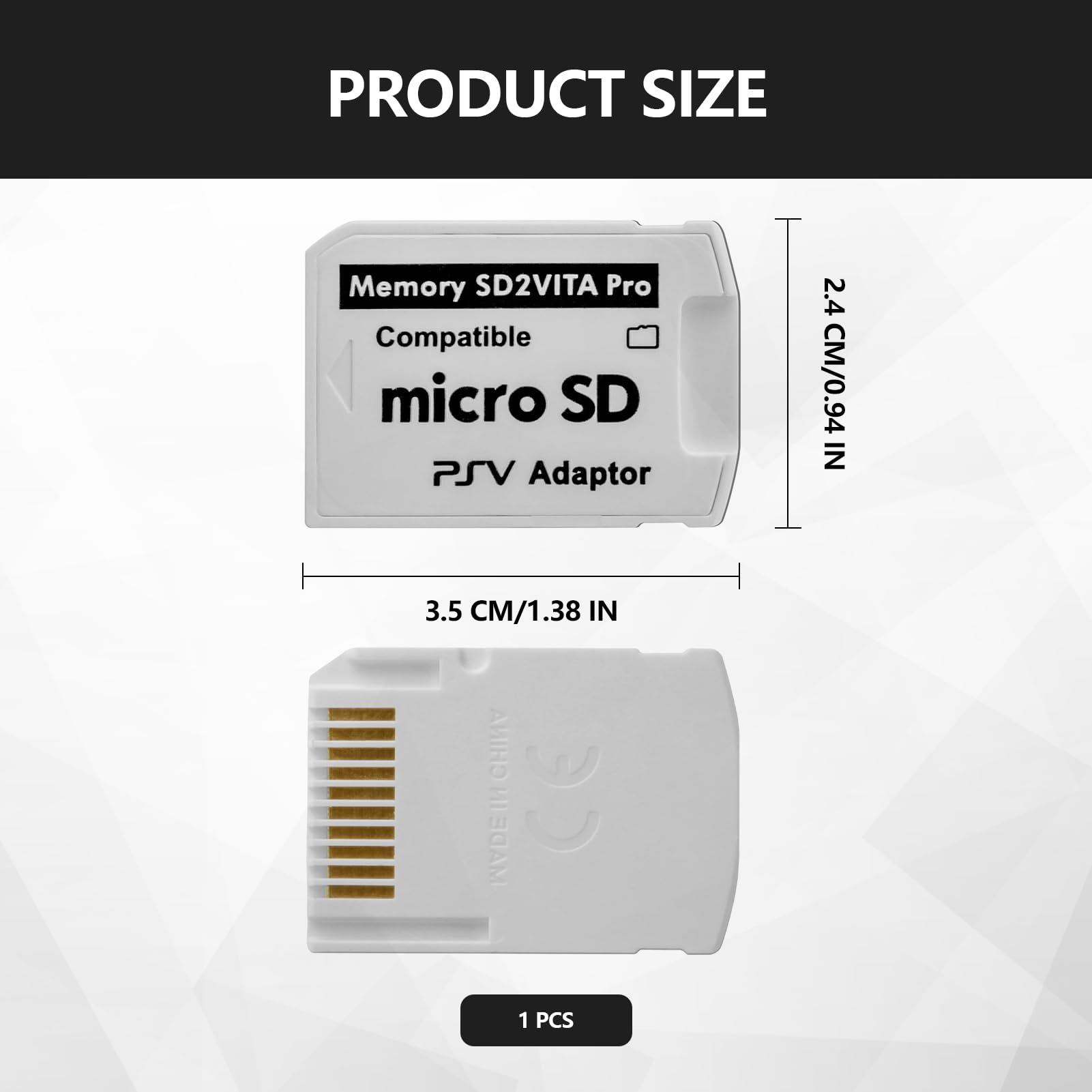 SD2vita, Carte Mémoire PS Vita, Carte Memoire PS Vita, Adaptateur Grosse Carte Mémoire, PS Vita, PSP Vita, PSvita, Convertisseur pour PS Vita 1000 2000, Couverture Complète