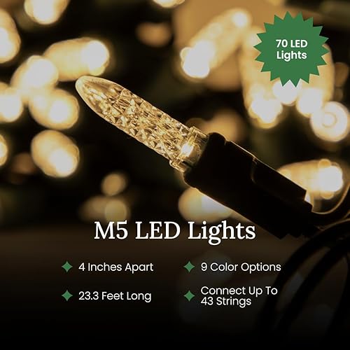 Pro Christmas M5 - Luces LED navideñas 100 bombillas, 33.3 pies Cadena de luz brillante de grado profesional para interiores y exteriores, para Pro Christmas M5 - Luces LED navideñas 100 bombillas, 33.3 pies Cadena de luz brillante de grado profesional para interiores y exteriores, para