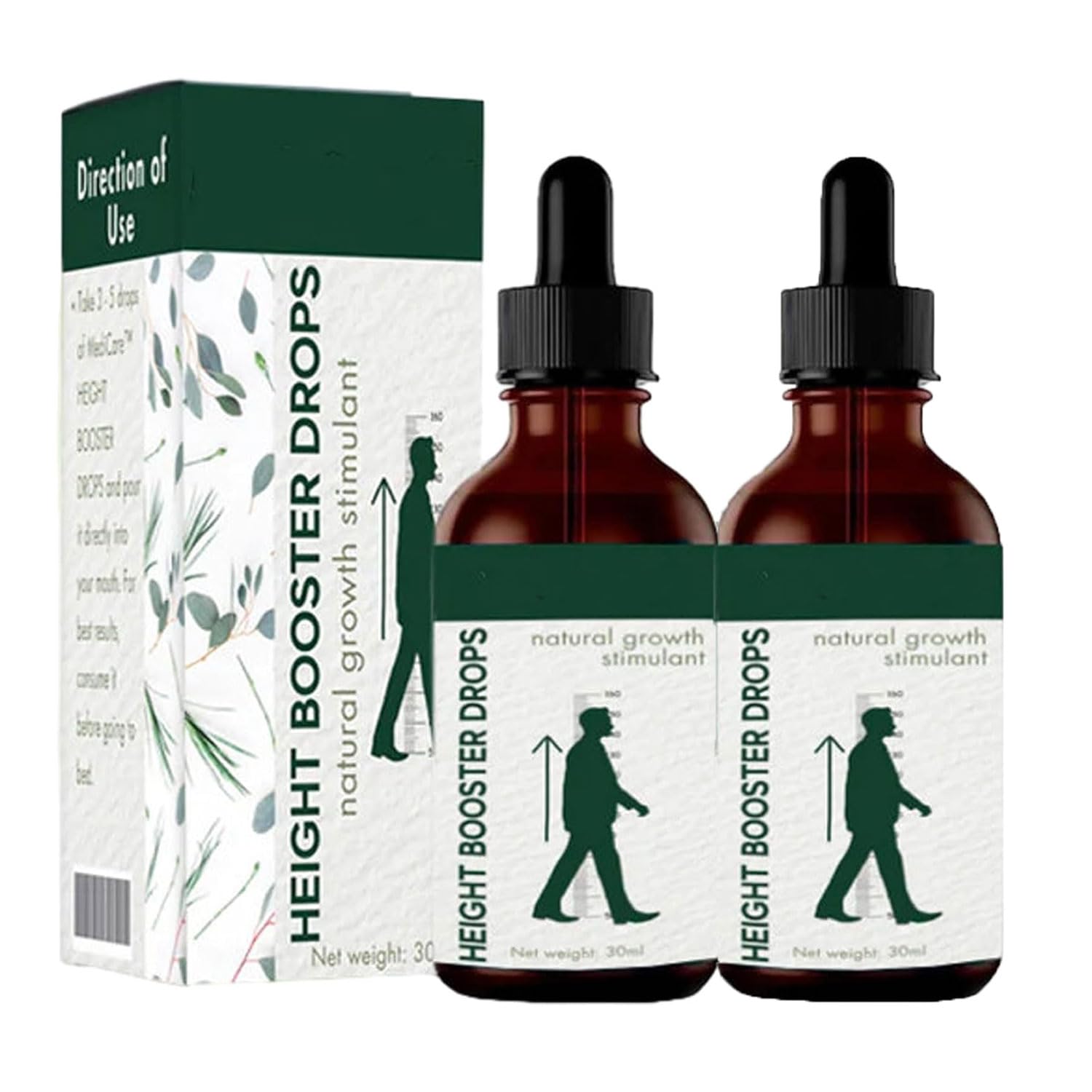 Medicare Height Booster Drops, Height Growth Oil, Height Growth Drops, Sci-Effect Height Growth Oil, Natural Herbal Height Increasing Essential Oil, Promote Adolescent Bone Growth (2pcs)