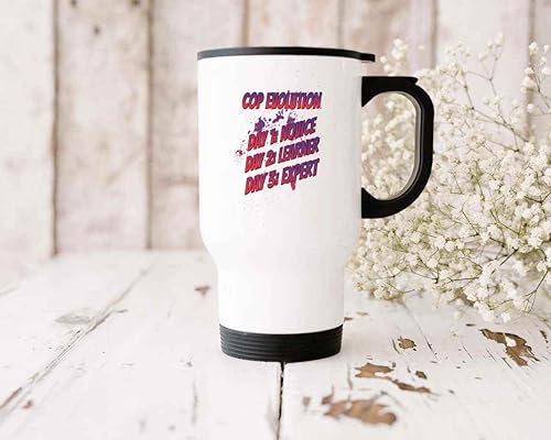 Miniatura 3 de Anime Cop Character Evolution Quote Gift - Present for Anime Fans & Police Officers and Families - Large 14 Oz White Stainless Steel Travel Mug