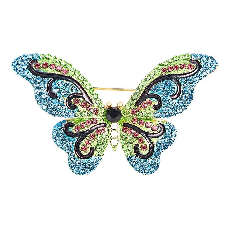 Image of Variety Styles Butterfly Brooch - Multi-Color Rhinestone Crystal Brooch Pin Cute Butterfly Shape Corsages Brooches Decoration Gift for Women