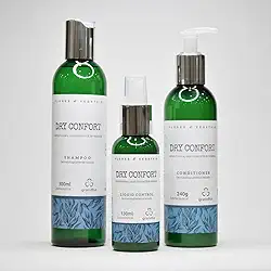 Grandha Kit Dry Confort Flores & Vegetais Tratamento Para Cabelos Finos e Delicados - Ideal para combate à oleosidade excessiva - Kit de cuidados com os cabelos