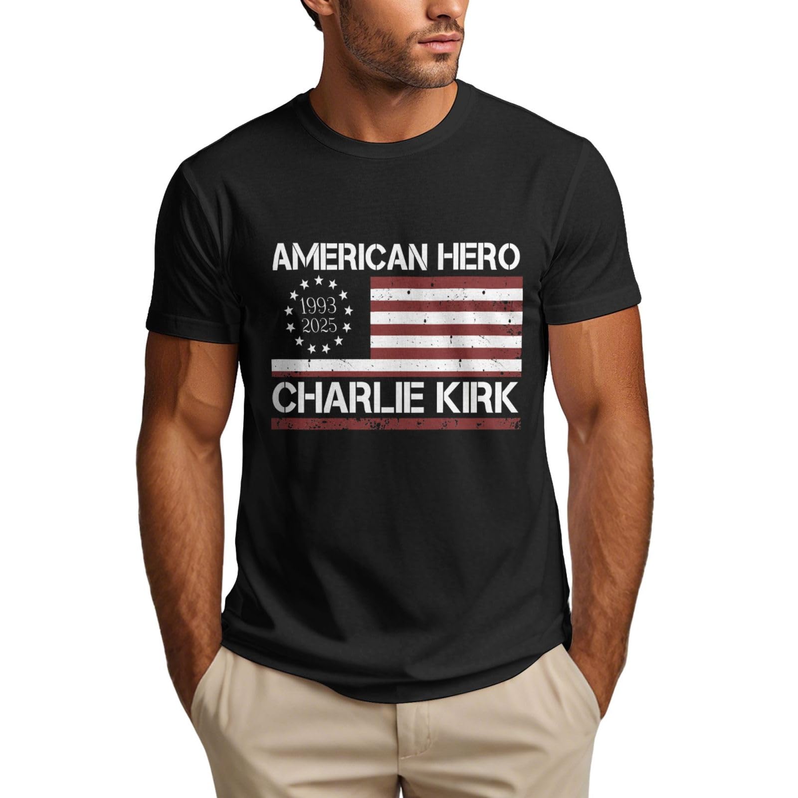 Charlie Kirk American Hero Shirts Rip Charlie Kirk Men's T Shirt Black