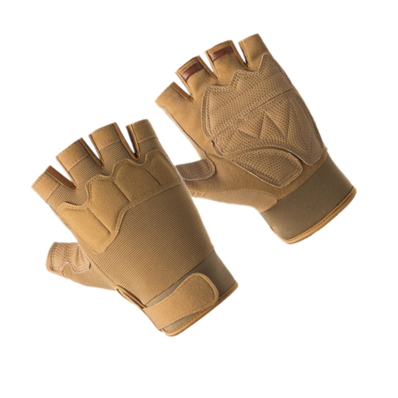 FRCOLOR 1 Pair Cut Resistant Gloves Cycling Gloves Fingerless Brown