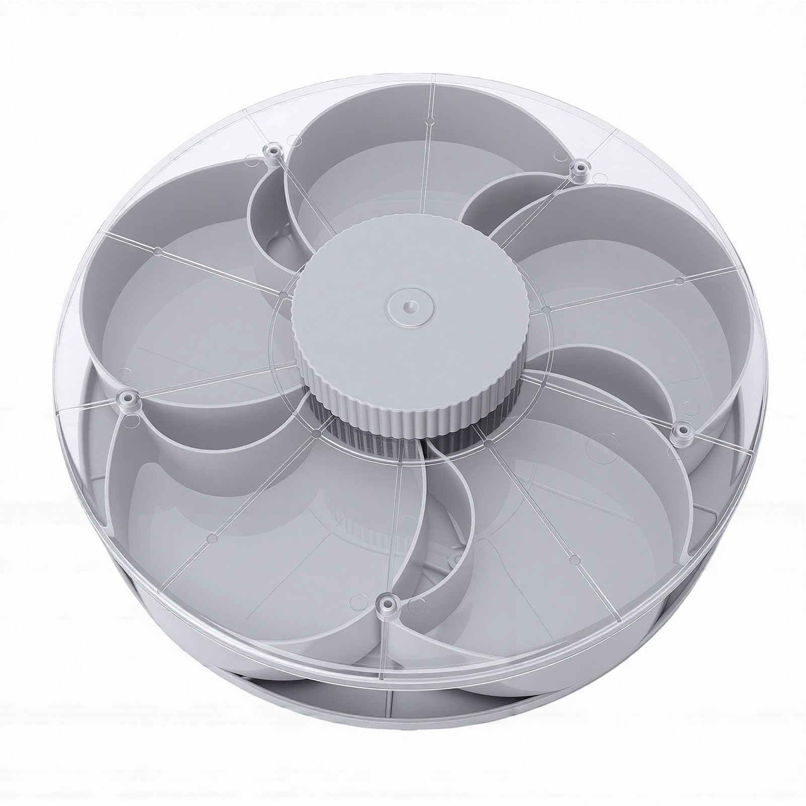 Cocoarm Vassoio da Portata per Snack Diviso, Vassoio per Snack Girevole in ABS con Coperchio, Base Antiscivolo a 5 Scomparti Facile da Pulire per Feste Picnic Serate di Cinema Condivisione in