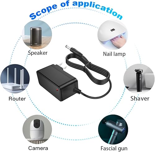 Miniatura 4 de Adaptador de fuente de alimentación de 4.2V 1A 5.5 x 2.50.083 in Interfaz CC Adaptador de pared de CA a CC Adecuado para equipos dentro de 4.2V