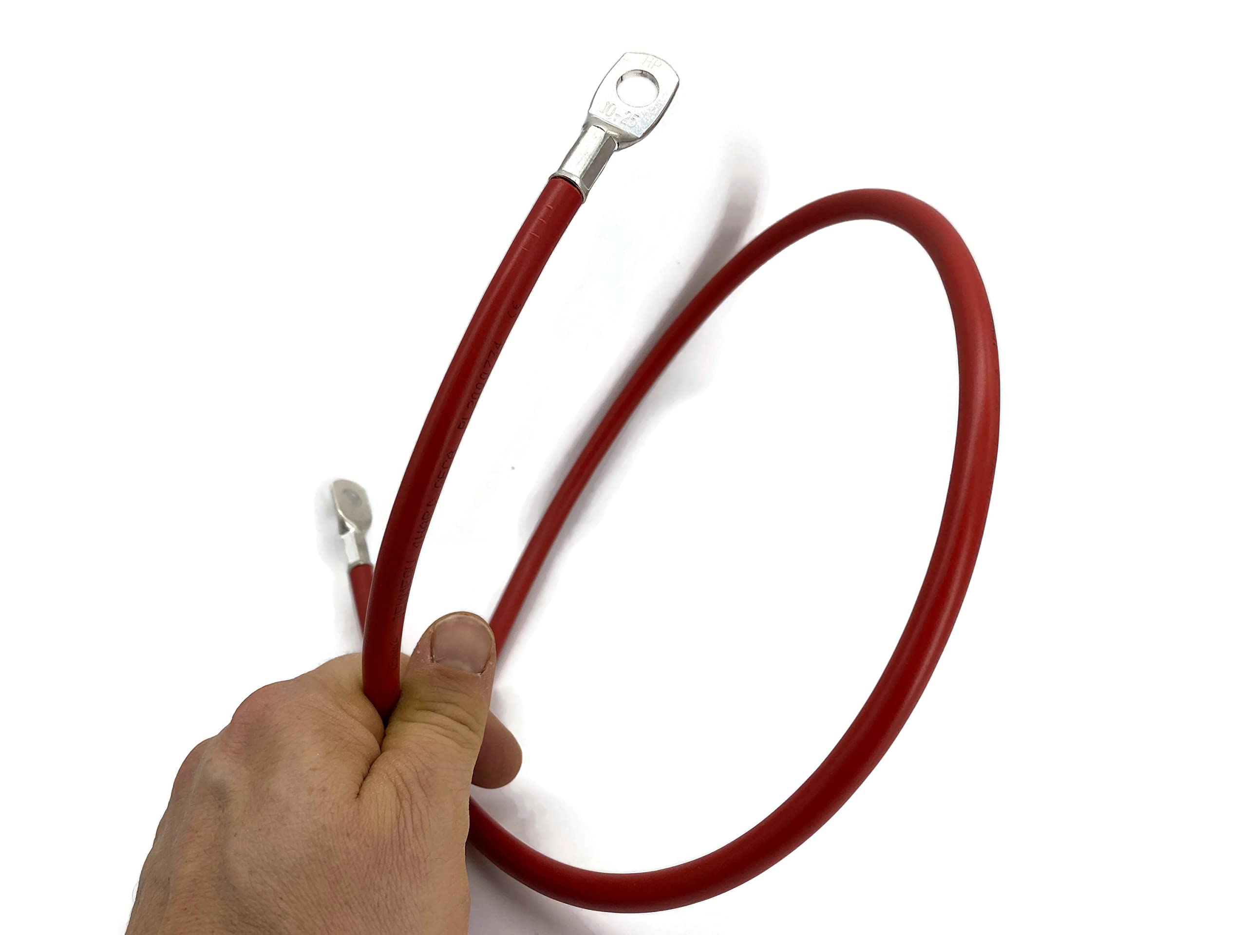 eXODA Batteriekabel 25 mm² 100cm Kabelschuhe M8 und M10 Rot flexibel und hochwertig für Auto Boot Motorrad geeignet mit hohem Kupferanteil temperaturbeständig bis 70°