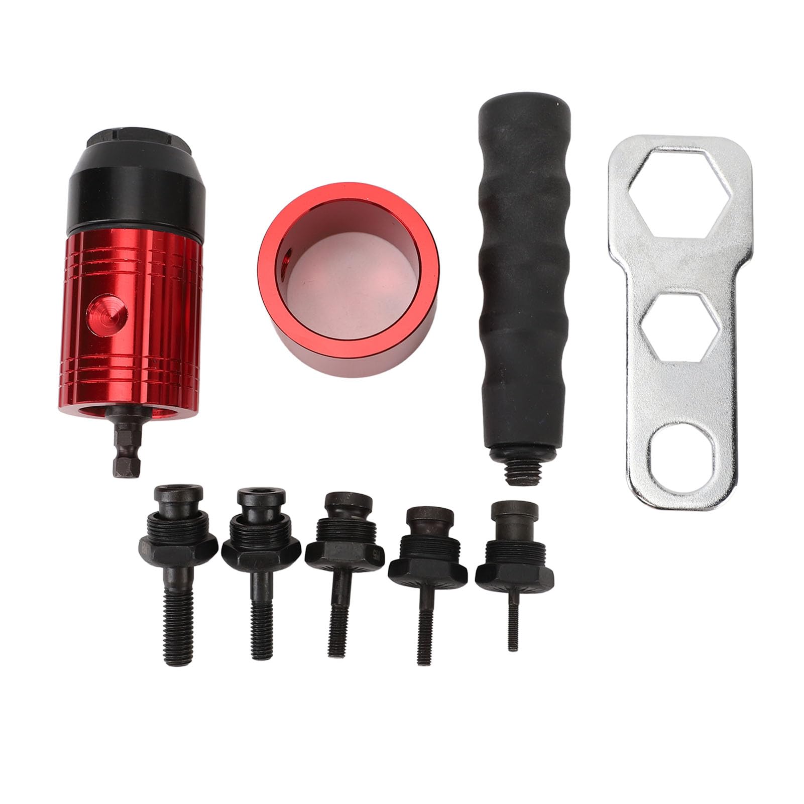 Adapter do Nitonakrętek, Adapter do Nitownic Elektrycznych do Wiertarek Akumulatorowych, Zestaw Adapterów do Nitonakrętek z 5 Trzpieniami, Adapter do Nitownic Elektrycznych do