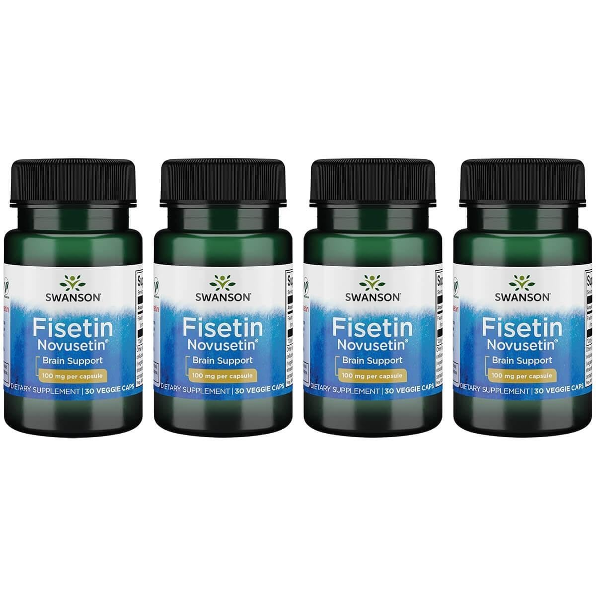 Swanson Fisetin Flavonoid 100 Milligrams, 30 Veg Capsules, 4 Pack 30 Count (Pack of 4)