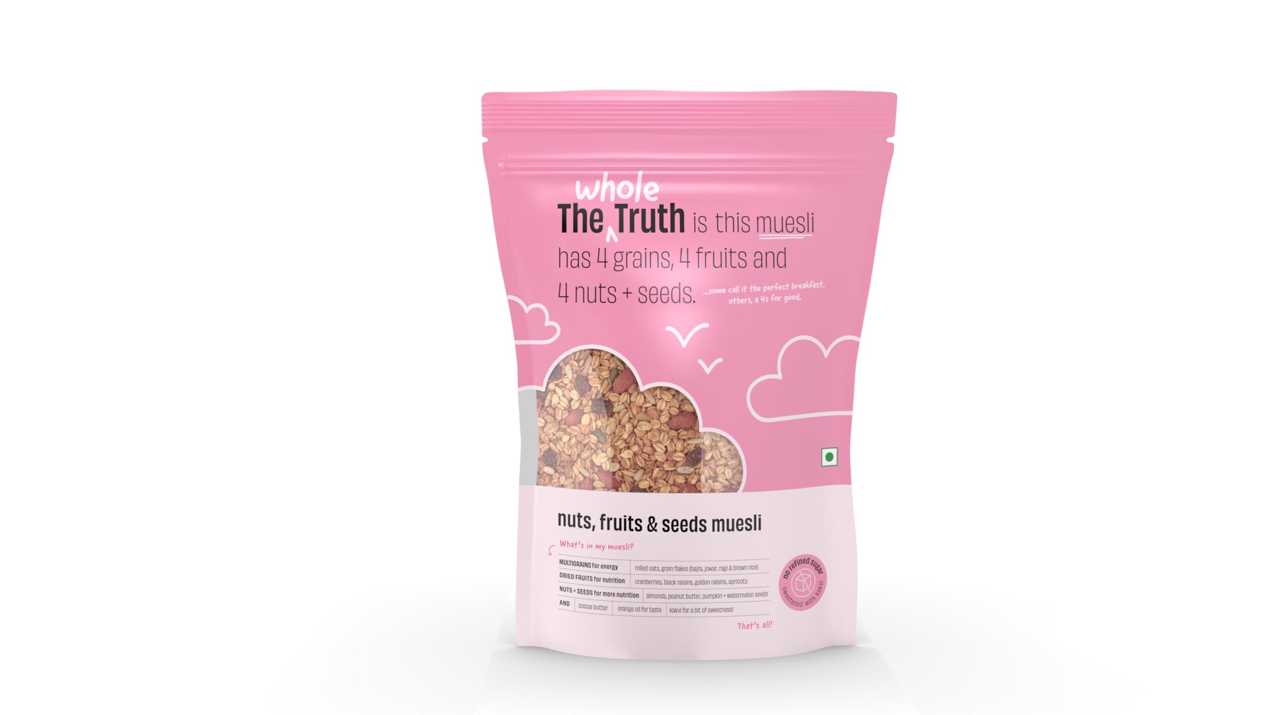 The Whole Truth - Breakfast Muesli | Nuts, Fruits and Seeds | 350 grams | Vegan | No Artificial Sweeteners | No Added Flavours | Nutritious Snack