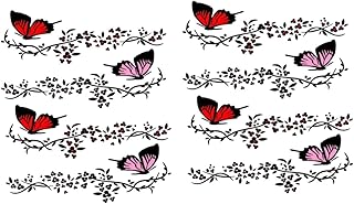 ERINGOGO 8 Peças Adesivo De Borboleta Para Capô De Carro Decalques Acessório Externo De Carro Adesivo De Capô Flor Decalque Automático Para Festa De Natal Favor Calcomanias Para Autos