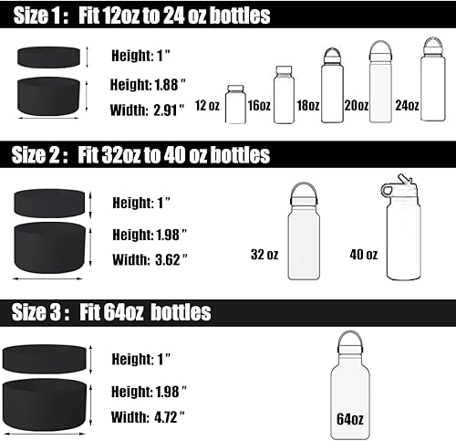 Miniatura 5 de 6 popotes de repuesto y anillos de junta de silicona y 1 bota protectora flexible compatible con botellas de agua Hydro Flask de 12 a 24 onzas
