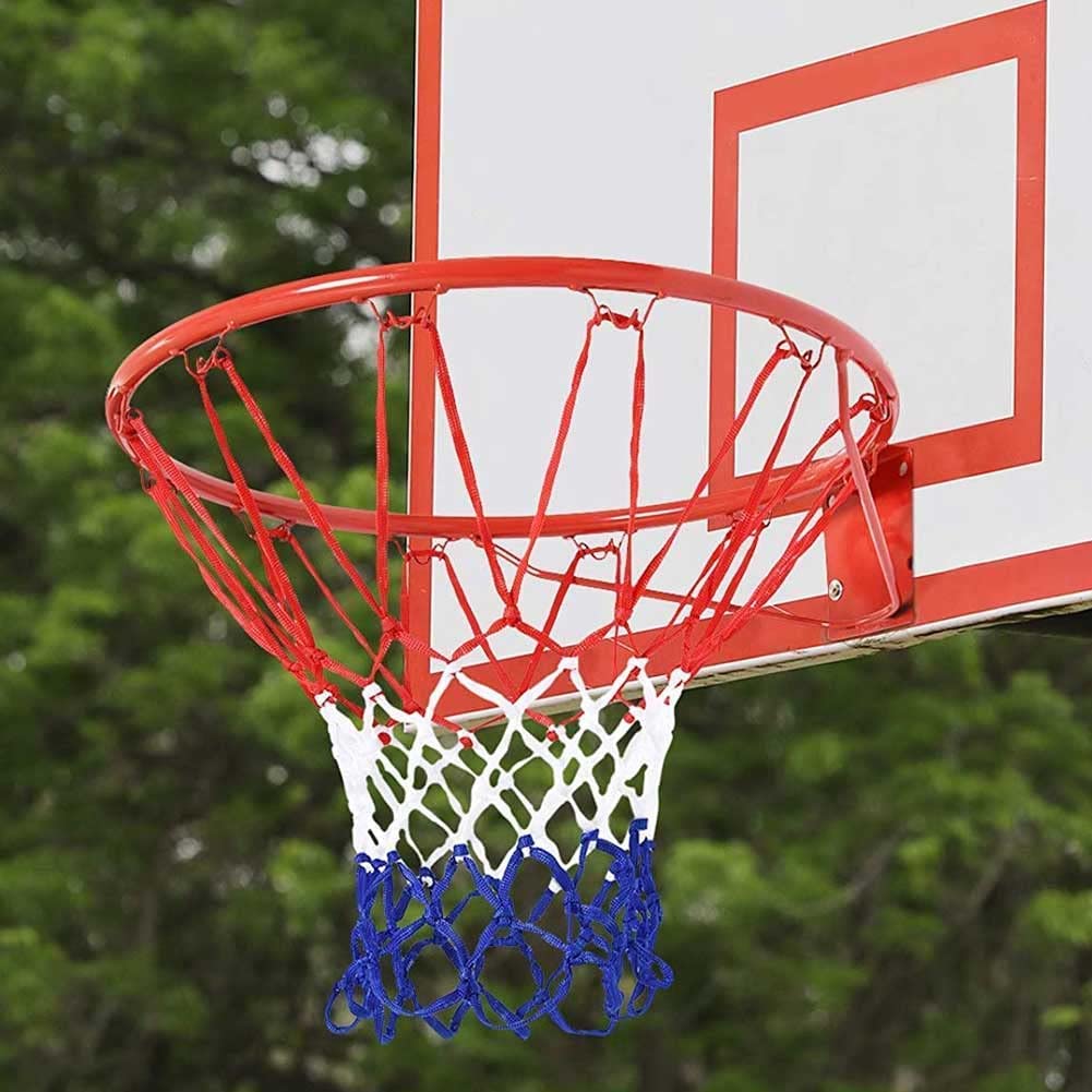 REPLOOD Canestro Basket Regolamentare 46 Cm 18" con Rete e Kit per Montaggio in Metallo Colori Americani