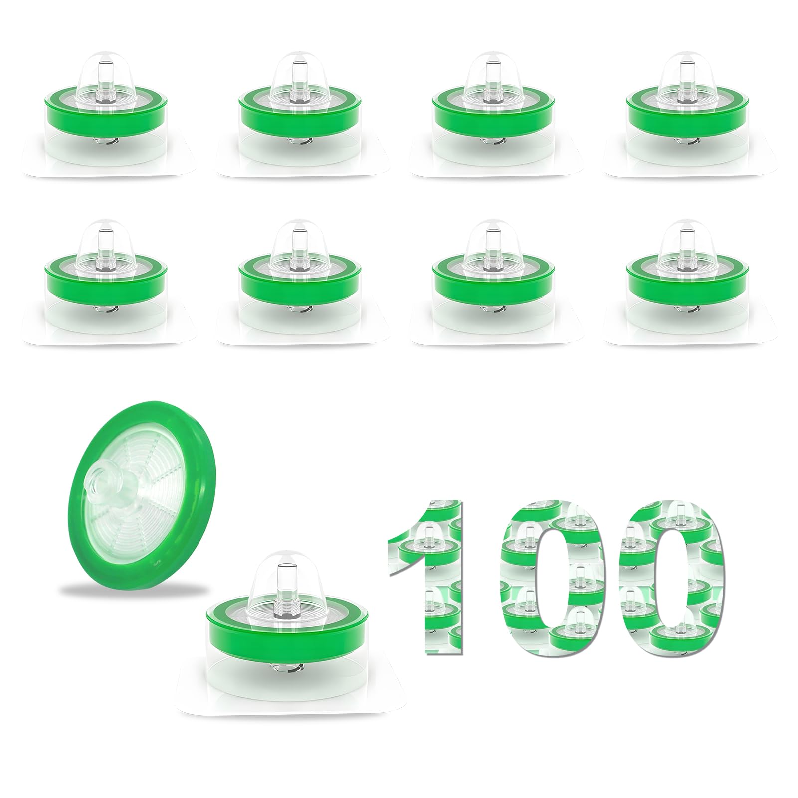 CryoKing 100Pcs Syringe Lab Filter, Sterile PES Hydrophilic Filters, 0.22um Pore Size, 13mm Membrane Diameter for Biomed Scientific Laboratory, Individually Packed-image-5